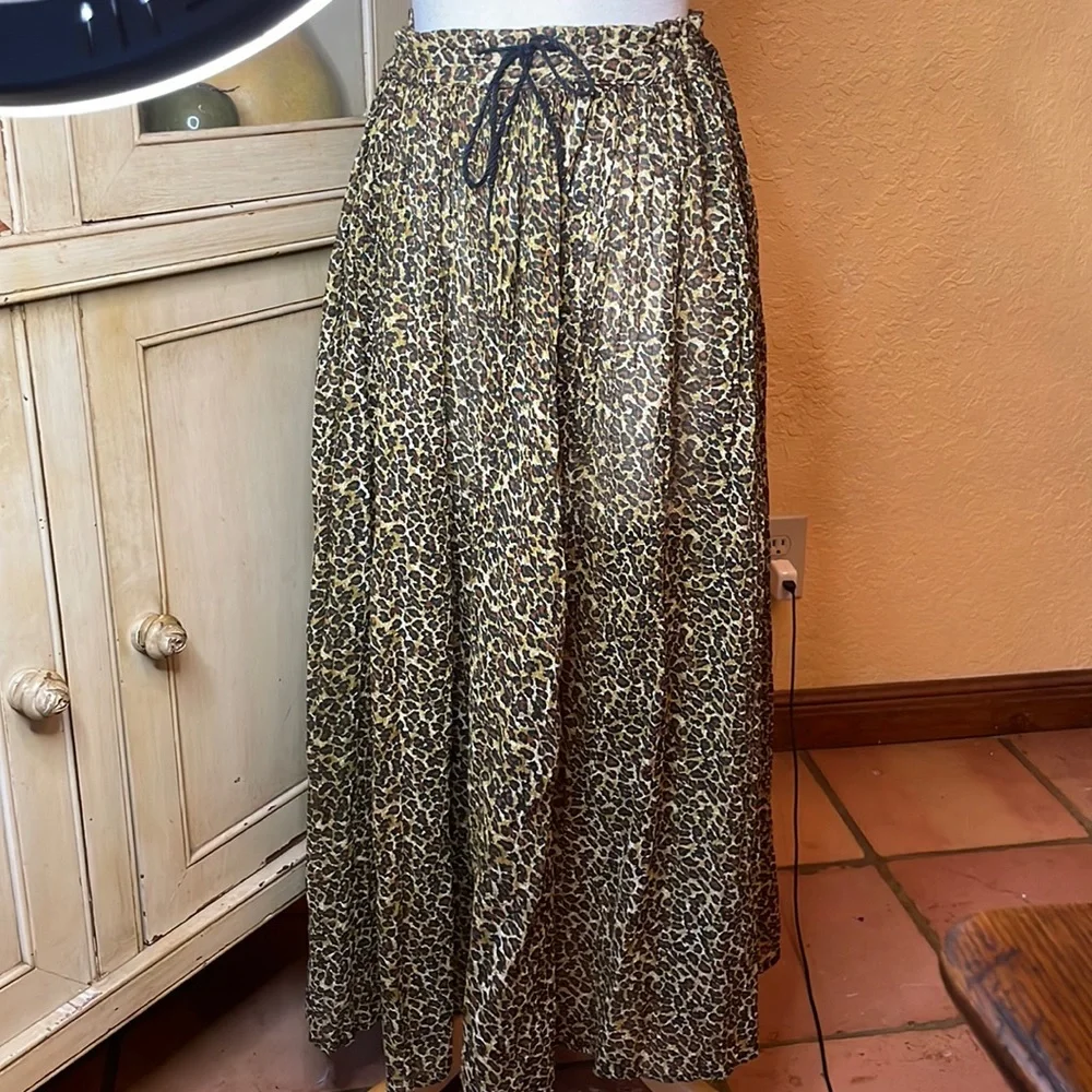 Leopard print boho skirt